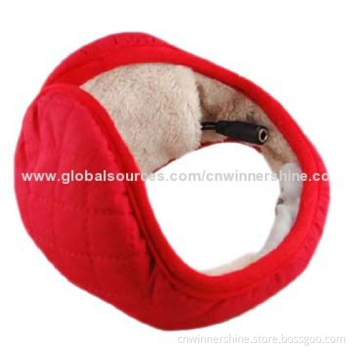 Earmuff with Winter Warm Quilted Plush Audio Stereo Adjustable Headphone, Terylene, OEM Orders OK